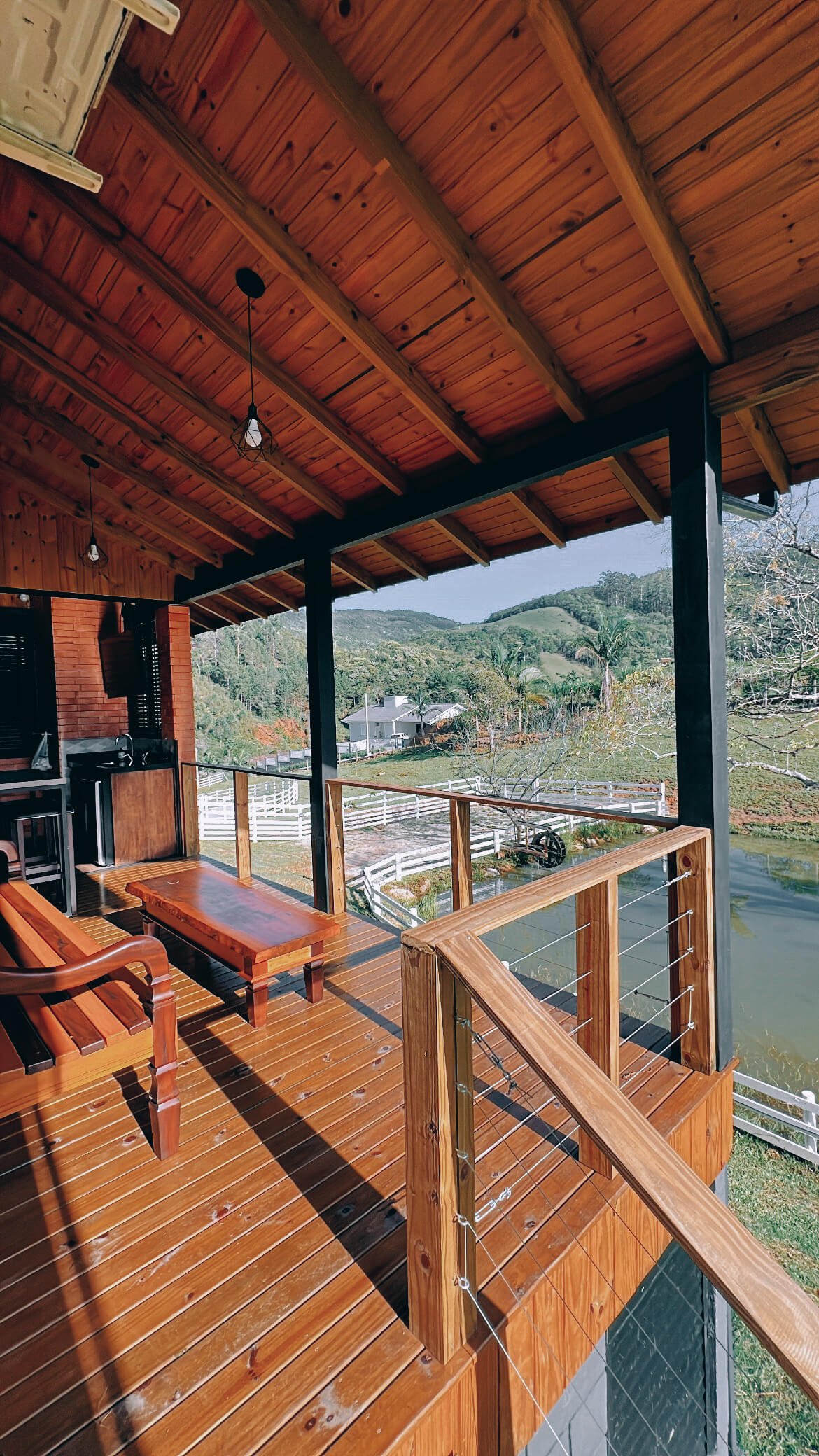 Vista da varanda da Cabana para hospedagem em santa catarina